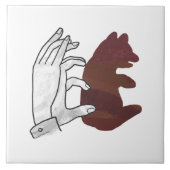 ハンドシルエットベアーキューブブラウン タイル (正面)