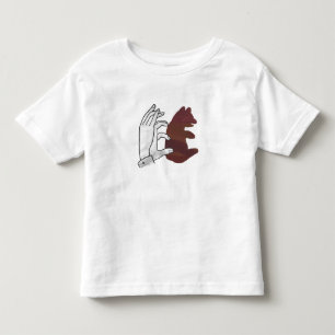 ハンドシルエットベアーキューブブラウン トドラーTシャツ