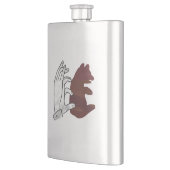 ハンドシルエットベアーキューブブラウン フラスク (左)