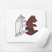 ハンドシルエットベアーキューブブラウン マウスパッド (マウス)