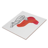 ハンドシルエットラクダ赤 タイル (側面)