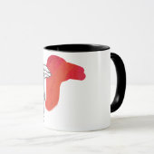 ハンドシルエットラクダ赤 マグカップ (正面右)