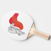 ハンドシルエットラクダ赤 卓球ラケット (横)
