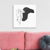 ハンドシルエットラクダ キャンバスプリント (インサイチュ (リビング))