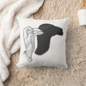 ハンドシルエットラクダ クッション (ブランケット)
