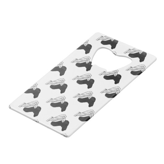 ハンドシルエットラクダ クレジットカード栓抜き (正面アングル)