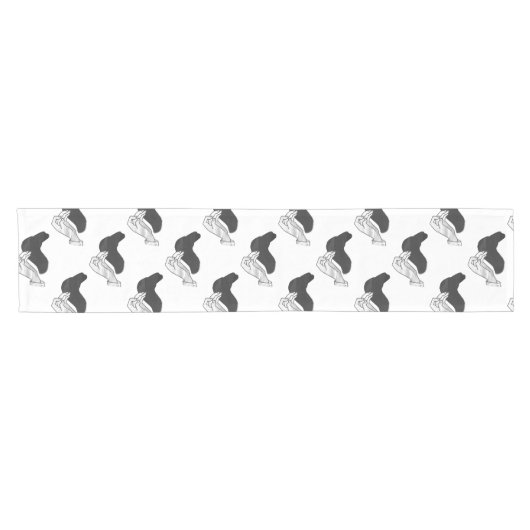 ハンドシルエットラクダ ショートテーブルランナー (横)