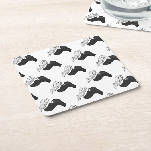 ハンドシルエットラクダ スクエアペーパーコースター (アングル)