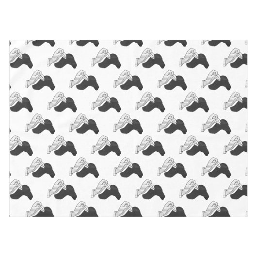 ハンドシルエットラクダ テーブルクロス (正面(横))