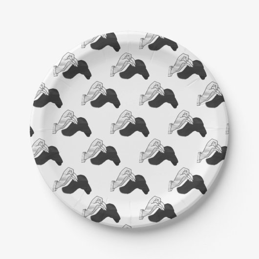 ハンドシルエットラクダ ペーパープレート (正面)