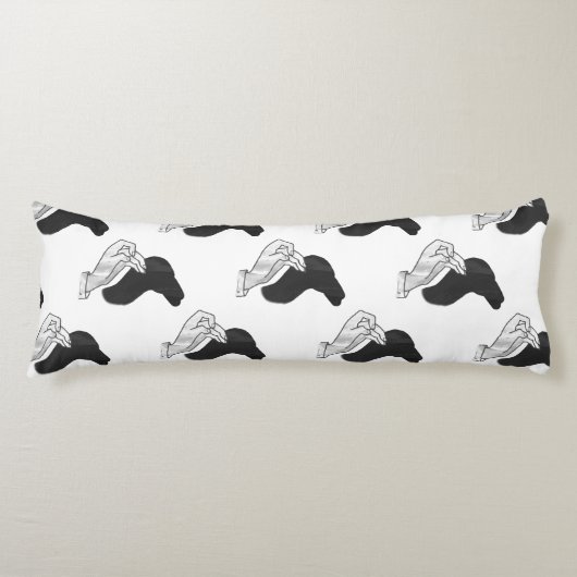 ハンドシルエットラクダ ボディピロー (正面)