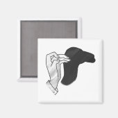 ハンドシルエットラクダ マグネット (正面/裏面)