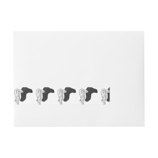 ハンドシルエットラクダ ラップアラウンド宛名ラベル (正面)