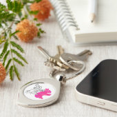 ハンドシルエットラビットピンク キーホルダー (側面)