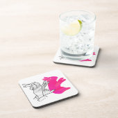 ハンドシルエットラビットピンク コースター (右側)