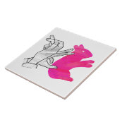 ハンドシルエットラビットピンク タイル (側面)