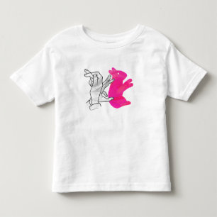 ハンドシルエットラビットピンク トドラーTシャツ