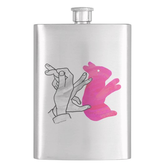 ハンドシルエットラビットピンク フラスク (正面)