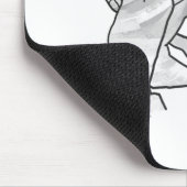 ハンドシルエットラビットピンク マウスパッド (コーナー)