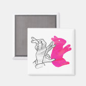 ハンドシルエットラビットピンク マグネット (正面/裏面)