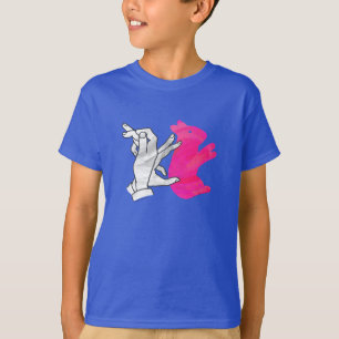 ハンドシルエットラビットピンク Tシャツ