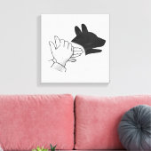 ハンドシルエット犬 キャンバスプリント (インサイチュ (リビング))