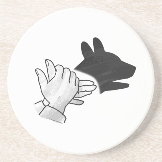 ハンドシルエット犬 コースター (正面)