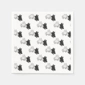 ハンドシルエット犬 スタンダードカクテルナプキン (正面)