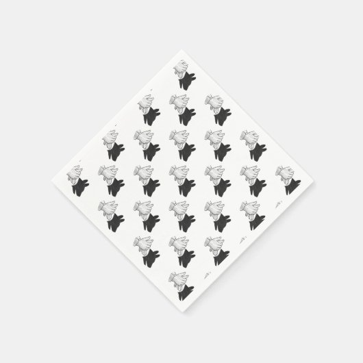 ハンドシルエット犬 スタンダードカクテルナプキン (角)