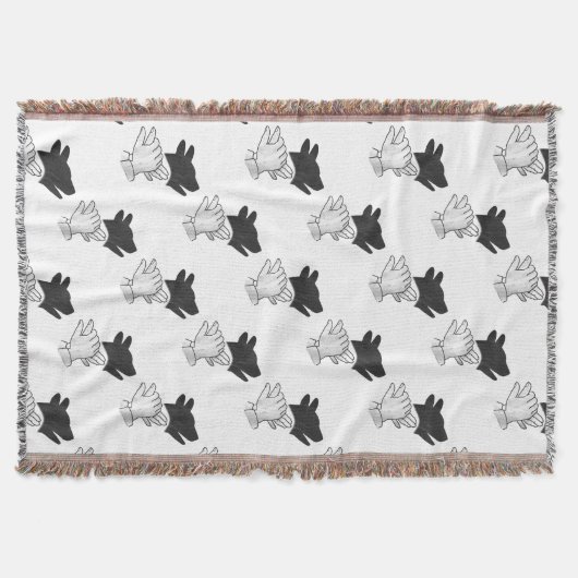 ハンドシルエット犬 スローブランケット (正面)