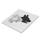 ハンドシルエット犬 タイル (側面)