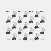 ハンドシルエット犬 フリースブランケット (正面(横))