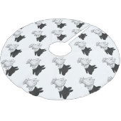 ハンドシルエット犬 ブラッシュドポリエステルツリースカート (アングル)