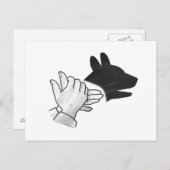 ハンドシルエット犬 ポストカード (正面/裏面)