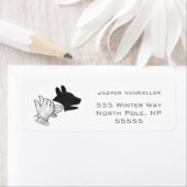 ハンドシルエット犬 ラベル (インサイチュ)