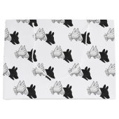 ハンドシルエット犬 ラージペーパーバッグ (正面)