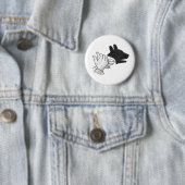 ハンドシルエット犬 缶バッジ (インサイチュ)