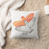 ハンドシルエット イーグル オレンジ クッション (ブランケット)