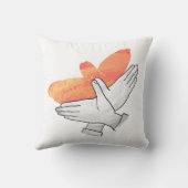 ハンドシルエット イーグル オレンジ クッション (裏面)