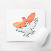 ハンドシルエット イーグル オレンジ マウスパッド (マウス)