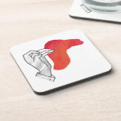 ハンドシルエット キャメル レッド コースター (左側)