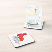 ハンドシルエット キャメル レッド コースター (右側)