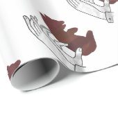 ハンドシルエット クマの子 ブラウン ラッピングペーパー (ロールコーナー)