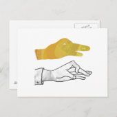 ハンドシルエット ダック イエロー ポストカード (正面/裏面)