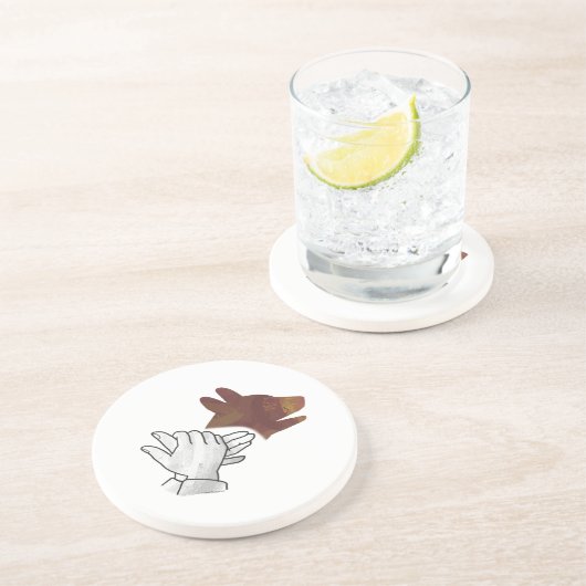 ハンドシルエット ドッグ ブラウン コースター (側面)