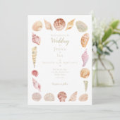 ハンドシー絵を描シェル結婚式招待状 招待状 (スタンド正面)