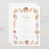 ハンドシー絵を描シェル結婚式招待状 招待状 (正面/裏面)