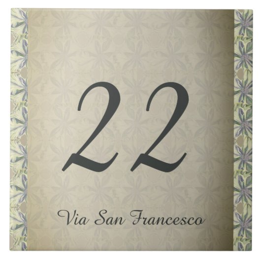 ハンドシ描アヌスハウスナンバー&通り タイル (正面)