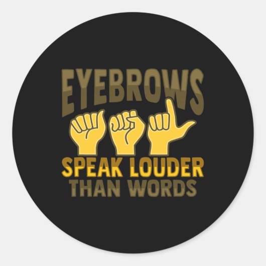 ハンドジェスチャーろう聴力低下認識度5 ラウンドシール (正面)