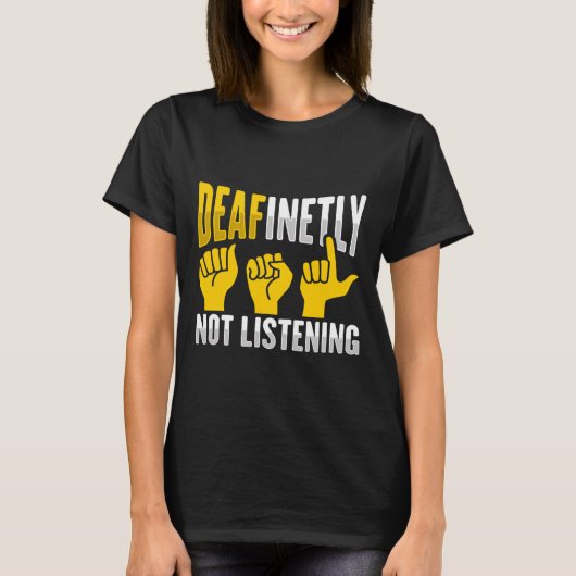 ハンドジェスチャーろう難聴認識度3 Tシャツ (正面)